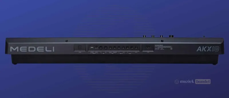 Aansluitingen en Uitbreidbaarheid van de Medeli AKX10 - Muziekbundel.nl Details over de aansluitingen en uitbreidingsmogelijkheden van de Medeli AKX10, inclusief Bluetooth, USB en MIDI.