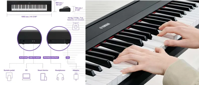 Afmetingen en aansluitingen Yamaha NP-15 Afmetingen en aansluitingen Yamaha NP-15