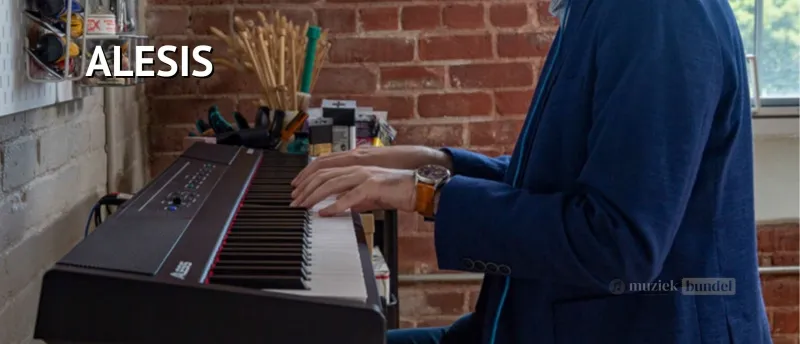 Alesis Digitale Piano – Toegankelijk en Betaalbaar voor Beginners | Muziekbundel.nl Alesis digitale piano met gewogen toetsen en basisfuncties, ideaal voor beginnende pianisten.
