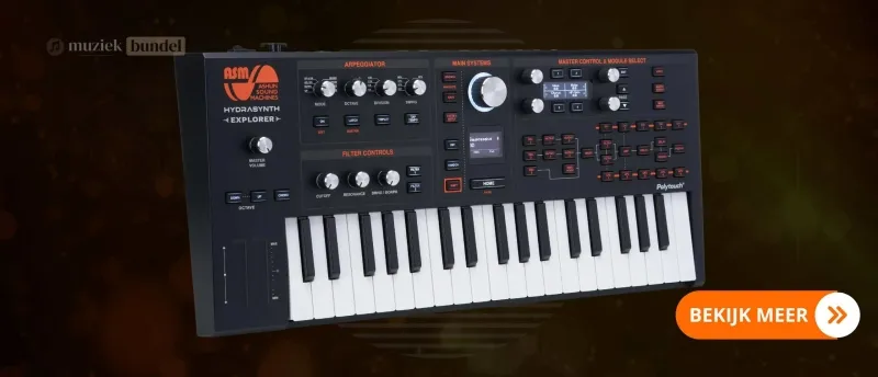 ASM Hydrasynth Explorer Synthesizer Compacte kracht met polyfone aftertouch en diepe sound design mogelijkheden - Muziekbundel.nl ASM Hydrasynth Explorer - Krachtige draagbare synthesizer met expressieve polyfone aftertouch en uitgebreide modulatie mogelijkheden