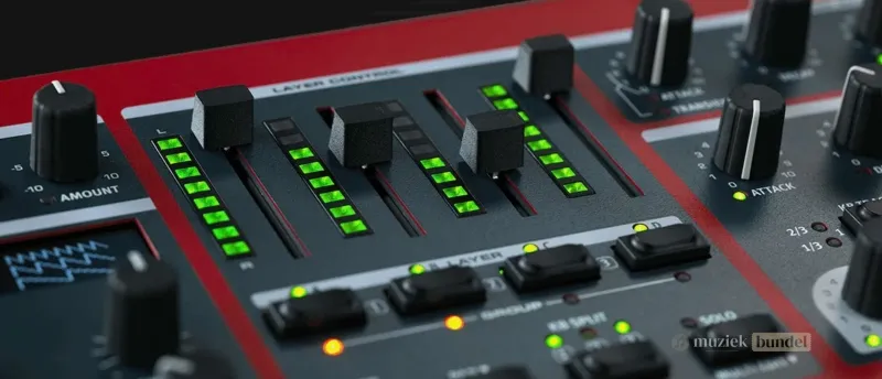 Bediening en Interface van de Nord Wave 2 | Muziekbundel.nl Ervaar de intuïtieve bediening en interface van de Nord Wave 2 met LED-faders, OLED-displays en hands-on controle voor optimale performance.