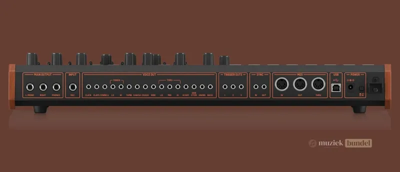Belangrijke Specificaties van de Behringer LM Drum Hybride Drummachine | Muziekbundel.nl Technische specificaties van de Behringer LM Drum met 8/12-bit sampling, 109 geluiden en geavanceerde sequencingopties.