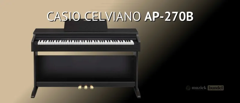 : Casio Celviano AP-270BK Klassiek en uitblinker in klankkwaliteit Muziekbundel.nl De Casio Celviano AP-270BK biedt een klassiek design met een uitstekende klankkwaliteit, ideaal voor zowel beginners als gevorderde spelers.