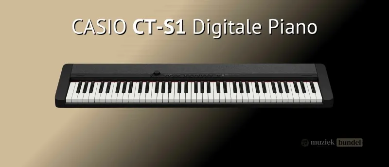 Casio CT-S1-76 BK Veelzijdig lichtgewicht | Muziekbundel.nl De Casio CT-S1-76 BK is een veelzijdige en lichtgewicht digitale piano met 76 aanslaggevoelige toetsen, ideaal voor beginners en hobbyisten.
