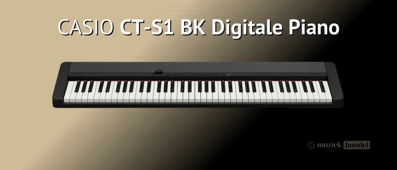 Casio CT-S1 BK Eenvoud en Kwaliteit | Muziekbundel.nl Casio CT-S1 BK digitale piano met eenvoudig design en hoge klankkwaliteit ideaal voor beginners.