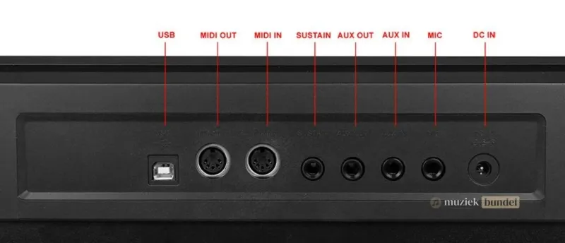 Connectiviteit en Extra’s op de Medeli SP4200 | Muziekbundel.nl Medeli SP4200 digitale piano met uitgebreide connectiviteitsopties en extra functies