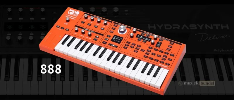 De Hydrasynth Explorer Limited Edition Orange 888: Uniek en Exclusief - Muziekbundel.nl ASM Hydrasynth Explorer Limited Edition Orange 888, een exclusieve en opvallende synthesizer.