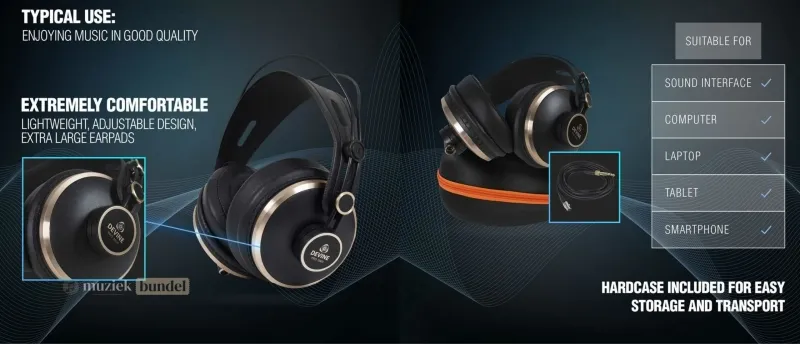 Devine PRO 5000 Studio Hoofdtelefoon – Geluidskwaliteit en Ervaringen | Muziekbundel.nl Ontdek de geluidskwaliteit van de Devine PRO 5000 studio hoofdtelefoon met gebalanceerde audioweergave, diepe bassen en heldere hoge tonen.
