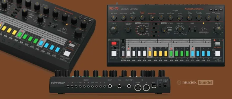 Enkele Specificaties van de Behringer RD-78 Drumcomputer | Muziekbundel.nl De Behringer RD-78 heeft 15 analoge drumgeluiden, een 16-staps sequencer, MIDI-connectiviteit en individuele outputs per geluid.