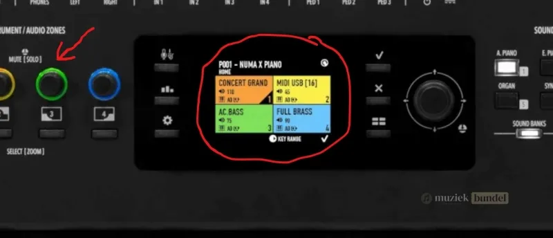 Gebruikersinterface UX-Logic met Adaptieve Kleuraanduiding – Numa X Piano GT | Muziekbundel.nl Intuïtieve gebruikersinterface van de Numa X Piano GT met UX-Logic en adaptieve kleuraanduiding