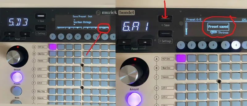 Hoe sla je een preset op met de PolyBrute 12? - Muziekbundel.nl PolyBrute 12 synthesizer preset opslaan uitleg.
