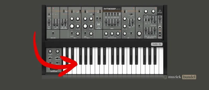 Hoge prestaties en geweldig speelgenot van de Behringer MS-5 | Muziekbundel.nl Behringer MS-5 toetsen en speelervaring in detail