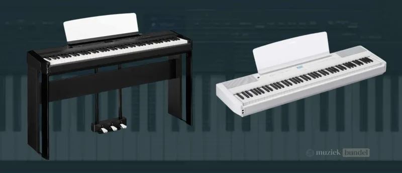 In Welke Kleuren Zijn de Yamaha P-525 en Het Onderstel Verkrijgbaar? - Muziekbundel.nl Yamaha P-525 digitale piano en onderstel beschikbaar in zwart en wit