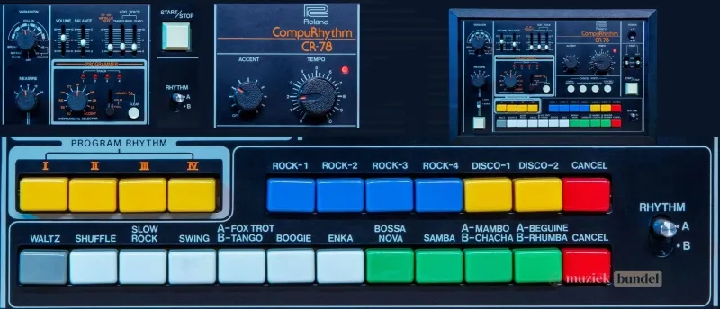 Innovatief Ontwerp en Technologie van de Roland CR-78 | Muziekbundel.nl De Roland CR-78 introduceerde een revolutionair ontwerp met programmeerbare ritmes, analoge klanken en een geavanceerde microprocessor.