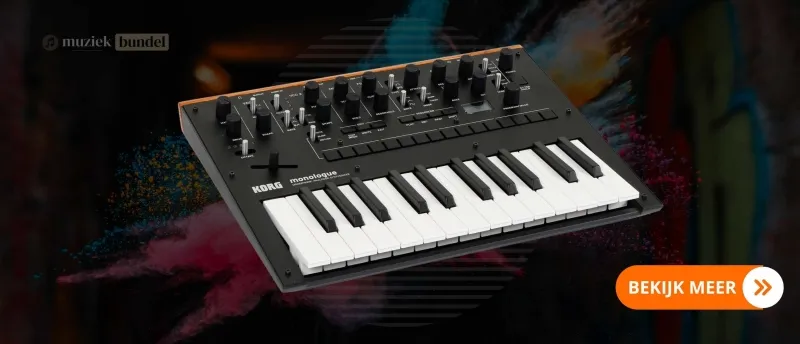 Korg Monologue Black Monofone Analoge Synthesizer: Krachtige monofone synth voor diepe baslijnen en expressieve leads | Muziekbundel.nl Korg Monologue Black Synthesizer - Monofone analoge synthesizer met geavanceerde sequencer en microtuning opties