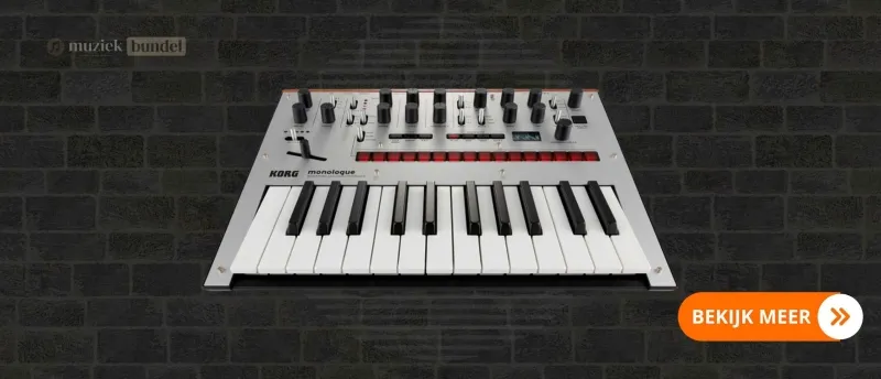 Korg Monologue Silver Monofone Analoge Synthesizer: Compacte analoge synth voor krachtige baslijnen en leads | Muziekbundel.nl Korg Monologue Silver Synthesizer - Monofone analoge synthesizer met diepe klanken en uitgebreide sequencermogelijkheden