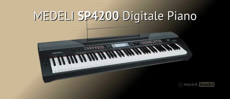 Medeli SP4200 Veelzijdige digitale piano Muziekbundel.nl Medeli SP4200 digitale piano met gewogen toetsen en uitgebreide klankopties.