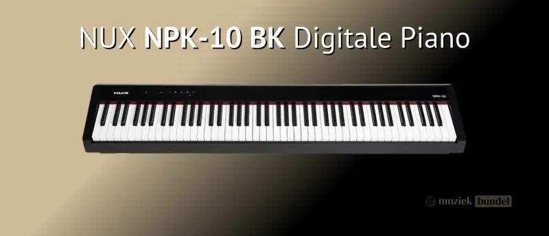 NUX NPK-10 BK Modern stijlvol en betaalbaar | Muziekbundel.nl NUX NPK-10 BK digitale piano met gewogen toetsen en modern design, ideaal voor beginners en hobbyisten.