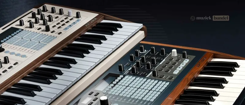 Praktisch gebruik en formaat van de Arturia PolyBrute-serie - Muziekbundel.nl Vergelijking van de grootte en het ontwerp van de Arturia PolyBrute en PolyBrute 12.