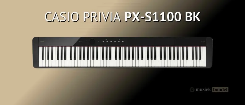 Privia PX-S1100 BK Slank modern en veelzijdig | Muziekbundel.nl De Casio Privia PX-S1100 BK is een slanke, moderne en veelzijdige digitale piano met gewogen toetsen en geavanceerde functies voor pianisten van alle niveaus.