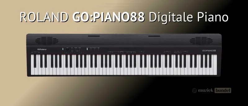 Roland GO PIANO88 Draagbaar en compleet | Muziekbundel.nl Roland GO PIANO88 digitale piano met 88 toetsen, ideaal voor beginners en onderweg gebruik.