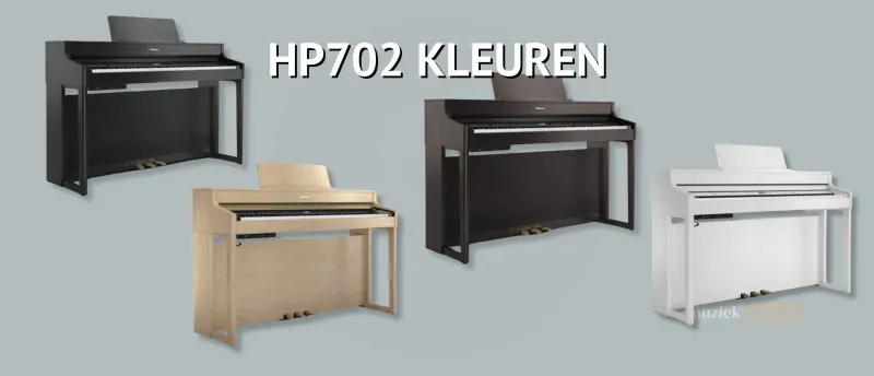 Roland HP702 Kleurvarianten – Beschikbaar in Modern en Klassiek Design | Muziekbundel.nl De Roland HP702 Digitale Piano – Beschikbaar in Charcoal Black, Dark Rosewood, Light Oak en White.