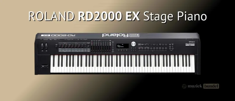 Roland RD-2000EX Ultieme Prestaties en Ongeëvenaarde Kwaliteit Muziekbundel.nl Roland RD-2000EX, een professionele stage piano met dubbele klankengines, premium gewogen toetsen en geavanceerde functies, ideaal voor optredens en studio.
