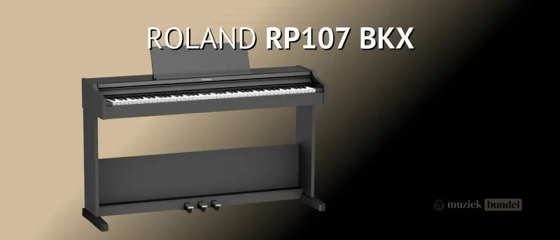 Roland RP107-BKX Compact en ideaal voor beginners Muziekbundel.nl De Roland RP107-BKX is een compacte digitale piano met hoogwaardige klanken en functies, perfect voor beginners en kleine ruimtes.