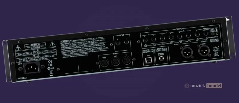 Specificatielijst van de Roland Integra-7 | Muziekbundel.nl Gedetailleerde specificatielijst van de Roland Integra-7 met klanken, uitbreidingen, effecten en technische details.
