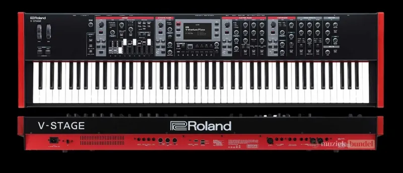 Specificatielijst van de Roland V-Stage | Muziekbundel.nl Een overzicht van de specificaties van de Roland V-Stage, inclusief toetsen, geluidsengines, connectiviteit en effecten voor live optredens en studio-opnames.