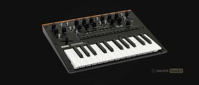 Unieke functies van de Korg Monologue - Muziekbundel.nl Close-up van de unieke functies en knoppen op de Korg Monologue synthesizer.