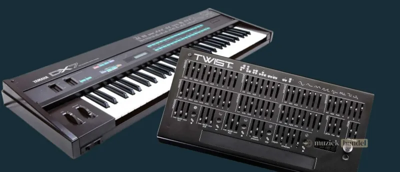 Van Yamaha DX7 naar TWISTfm – De Evolutie van FM-Synthese | Muziekbundel.nl Vergelijking tussen Yamaha DX7 en Twisted Electrons TWISTfm – klassieke FM-synthese opnieuw uitgevonden met moderne bediening en analoge filtering