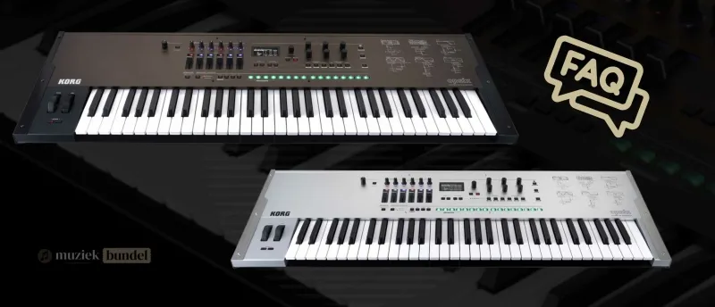 Veelgestelde vragen over de Korg Opsix SE | Muziekbundel.nl Antwoorden op veelgestelde vragen over de Korg Opsix SE synthesizer, inclusief gebruikstips en specificaties.