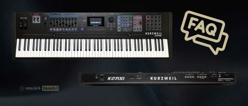 Veelgestelde Vragen over de Kurzweil K2700 | Muziekbundel.nl Antwoorden op veelgestelde vragen over de Kurzweil K2700: prijs, functies, samples, alternatieven en meer.