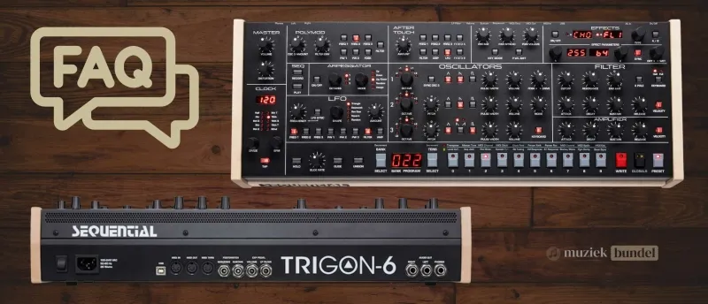 Veelgestelde Vragen over de Sequential Trigon-6 Module | Muziekbundel.nl Veelgestelde vragen over de Sequential Trigon-6 Module: kenmerken, geluidskwaliteit, polyfonie, live-gebruik en integratie met DAW en modulaire systemen.