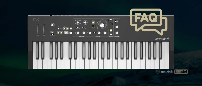 Veelgestelde vragen over de Waldorf STVC | Muziekbundel.nl Antwoorden op veelgestelde vragen over de Waldorf STVC string synthesizer en vocoder, inclusief functies, connectiviteit en accessoires.