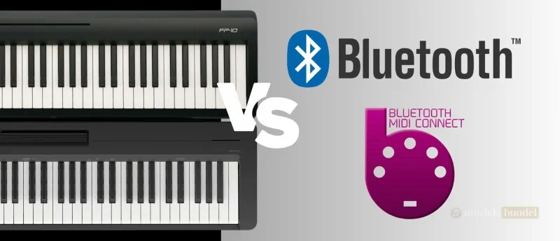 Verschil tussen Bluetooth-Audio en Bluetooth-MIDI Uitgelegd | Muziekbundel.nl Uitleg over het verschil tussen Bluetooth-Audio en Bluetooth-MIDI bij digitale piano’s, en welke functie je nodig hebt voor jouw muziekale doelen.