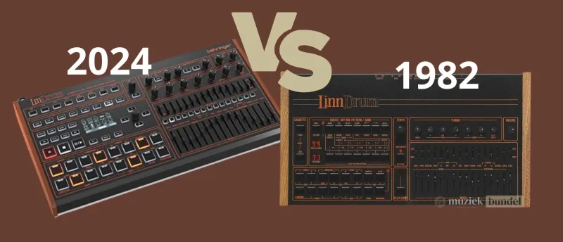 Verschillen en Overeenkomsten tussen de LinnDrum uit 1982 en de Behringer LM Drum | Muziekbundel.nl Vergelijking van de LinnDrum uit 1982 en de Behringer LM Drum uit december 2024 met focus op technologie, geluid en functionaliteit