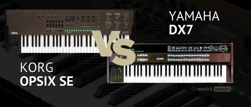 Verschillen tussen de Korg Opsix SE en Yamaha DX7 | Muziekbundel.nl Vergelijking tussen de Korg Opsix SE en de klassieke Yamaha DX7, met focus op functies, geluiden en technologie.