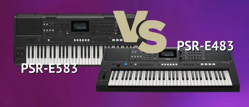 Verschillen tussen de Yamaha PSR-E583 en voorgaande modellen | Muziekbundel.nl PSR-E583 versus PSR-E483 in beeld