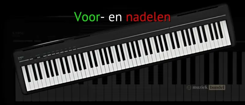 Voordelen en Nadelen van de Kawai ES120 Digitale Piano | Muziekbundel.nl Lijst met de voor- en nadelen van de Kawai ES120 digitale piano, inclusief speelgevoel, klankkwaliteit, en aansluitingen.