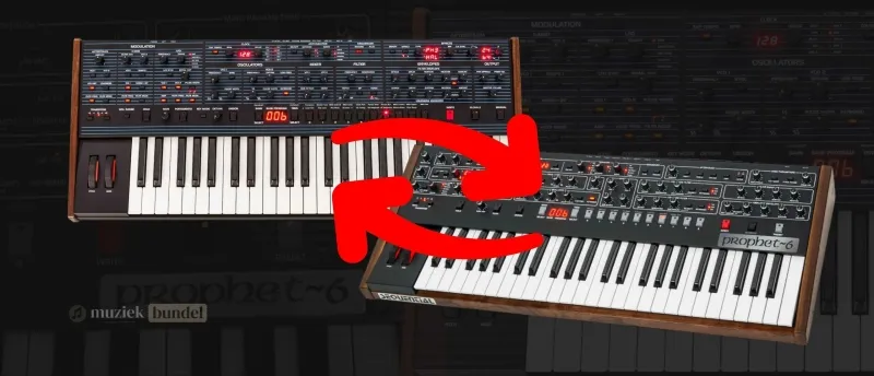 Wat hebben de Sequential OB6 en Prophet 6 met elkaar gemeen | Muziekbundel.nl Overeenkomsten tussen de Sequential OB6 en Prophet 6 synthesizer