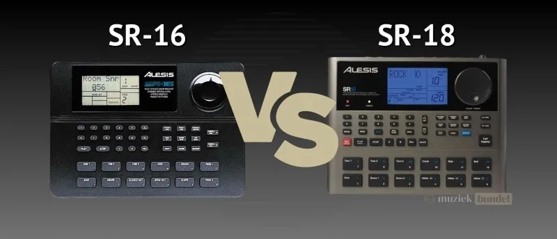 Wat is het verschil tussen de Alesis SR-16 en SR-18 | Muziekbundel.nl Vergelijking tussen de Alesis SR-16 en SR-18 drumcomputers voor muzikanten en producers
