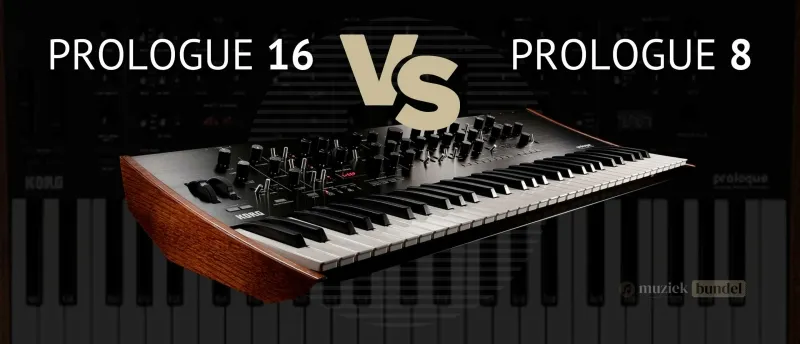 Wat is het verschil tussen de Prologue 16 en de 8 | Muziekbundel.nl Vergelijking tussen de Korg Prologue 16 en Prologue 8 in stemmen toetsen en functies