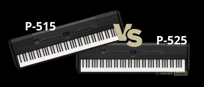 Wat is het Verschil tussen de Yamaha P-515 en de Opvolger P-525? | Muziekbundel.nl Vergelijk de Yamaha P-515 en de P-525. Ontdek de belangrijkste verschillen in klank, functies, toetsenbord en technologie tussen beide modellen.