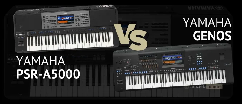 Wat is het Verschil Tussen de Yamaha PSR-A5000 en de Genos? | Muziekbundel.nl Vergelijking tussen de Yamaha PSR-A5000 en de Genos keyboards.