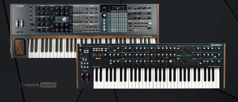 Welke synthesizer past bij jou - Muziekbundel.nl Vergelijking van de Arturia PolyBrute en Novation Summit, welke past bij jouw muziekstijl.