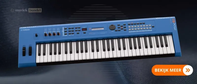 Yamaha MX61 BU MK2 Synthesizer: Krachtige 61-toetsen synth met MOTIF-geluidsengine en veelzijdige klankmogelijkheden | Muziekbundel.nl Yamaha MX61 BU MK2 Synthesizer - 61-toetsen synthesizer met meer dan 1000 geluiden en DAW-integratie